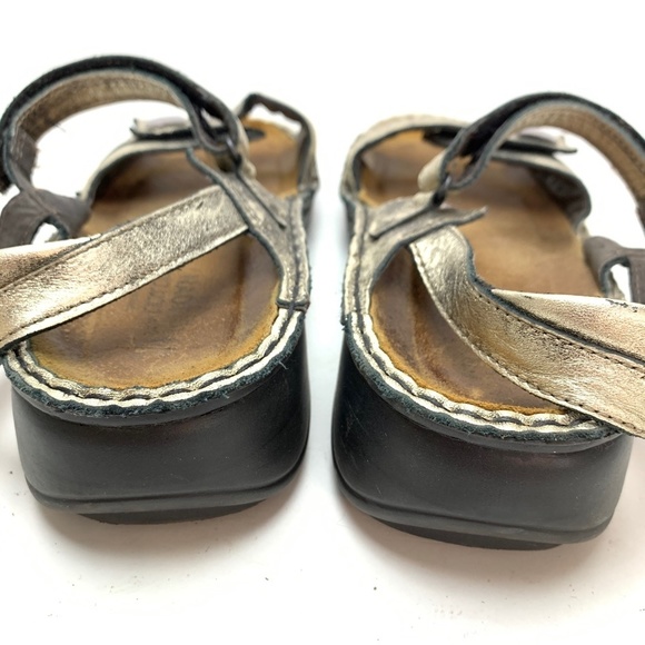 NAOT Leather Gold Sandals Shoes Ankle Strap sz 41 - Picture 2 of 16